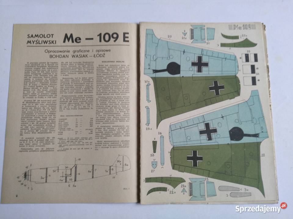 Mały Modelarz 71990 samolot myśliwski Me 109 E Dąbrowa Górnicza