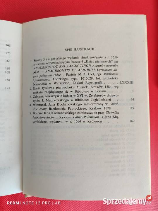 J Kochanowski Fraszki Biblioteka Narodowa BN Proza i poezja Katowice