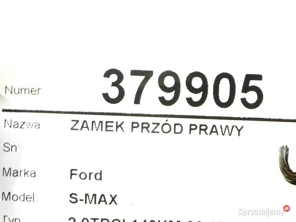 ZAMEK PRZÓD PRAWY FORD S Van minibus osobowe Zamki, wkładki i kluczyki