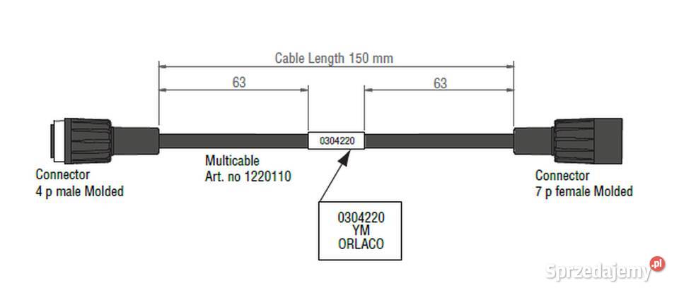 Orlaco Kabel adapter M16 0304220 4 męski na 7 Ostrów Wielkopolski