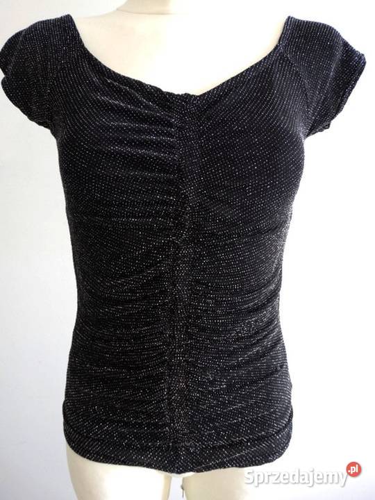 Bluzka Czarna Brokatowa Wieczorowa Imprezowa Łomża