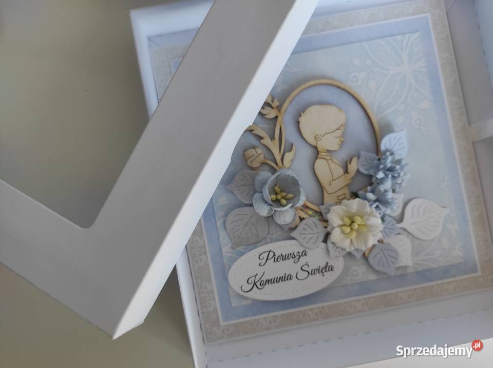 Kartka ręcznie robiona na Komunię Świętą z Łódź
