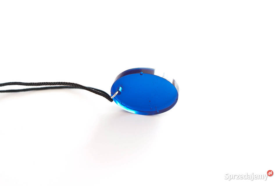 Niebieski owalny wisiorek 25 ręcznie zrobiony Warszawa sprzedam