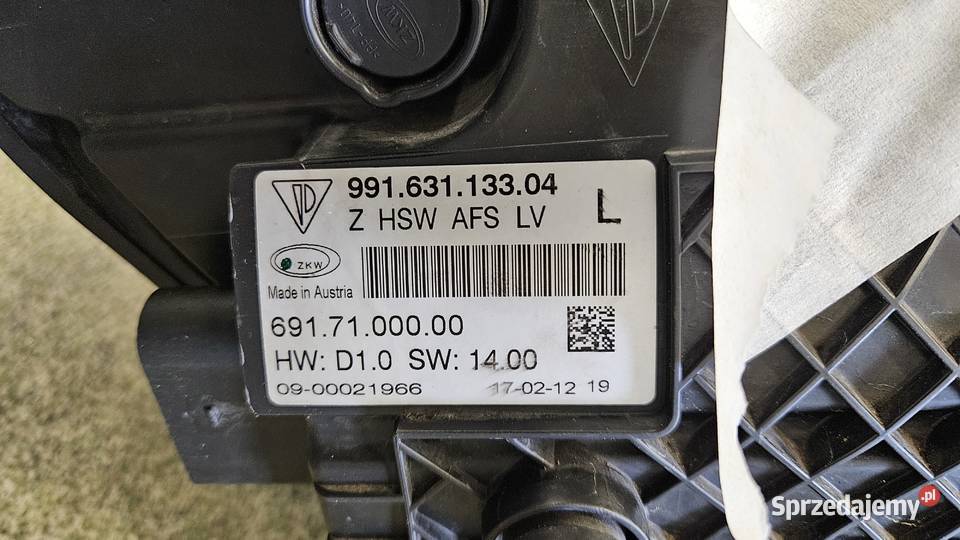 Lampa przód reflektor lewy Porsche 911 991 Lampy przednie Gorzów Wielkopolski sprzedam