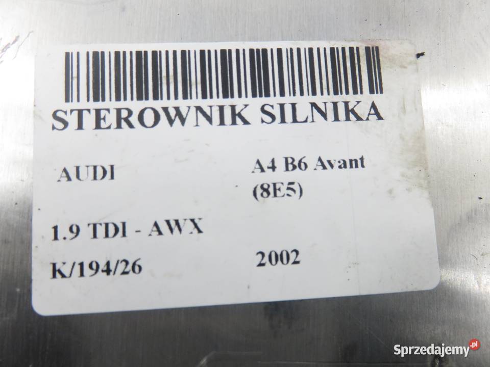STEROWNIK AUDI A4 B6 19 TDI 038906019JQ Komputery