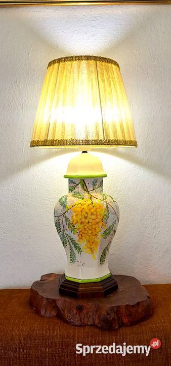 porcelanowa sygnowana ręcznie malowana lampa Warszawa