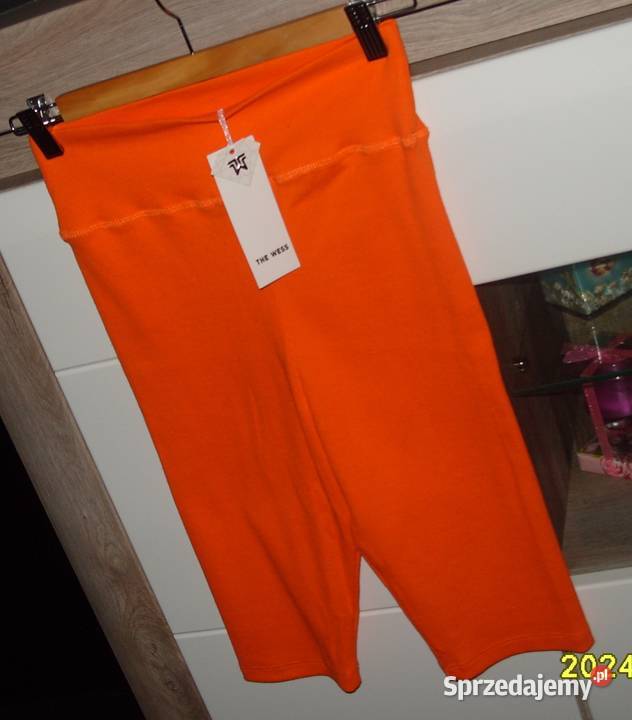 legginsy prążkowane Neonowy pomarańcz r M NOWE Rawicz