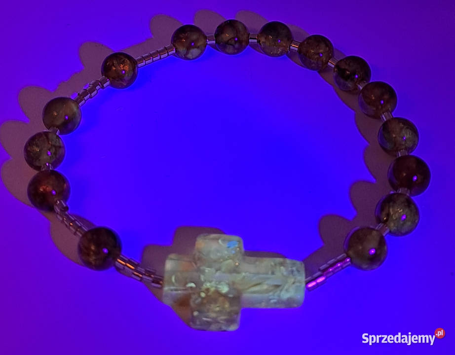 Bransoletka dziesiątka różańca z bursztynu