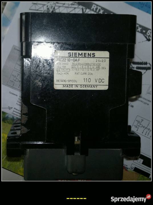 Stycznik Siemens 3TC22 100A 110V DC Ith 40A Dąbrowa Górnicza
