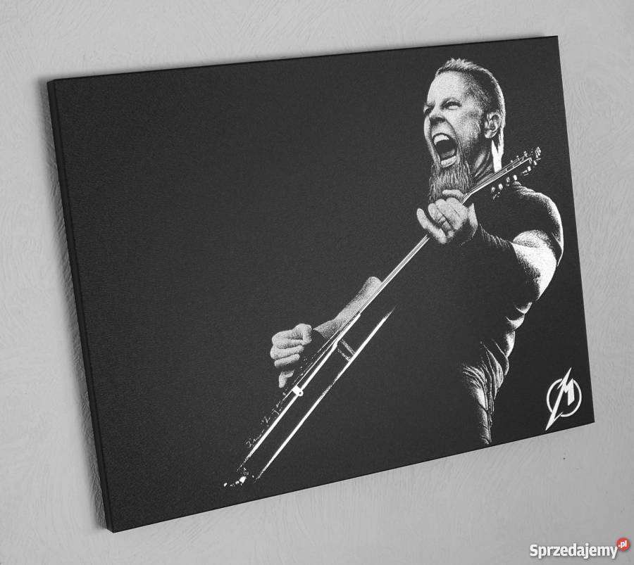Ręcznie rzeźbiony w blasze James Hetfield Rękodzieło Sandomierz