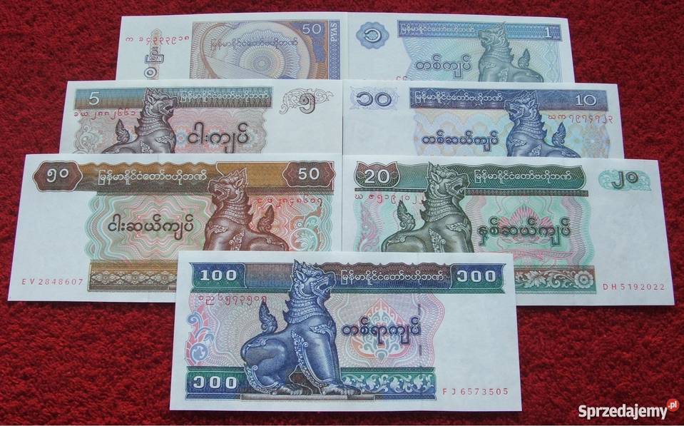 MYANMAR 2 Kolekcjonerskie Banknoty Zestaw 7
