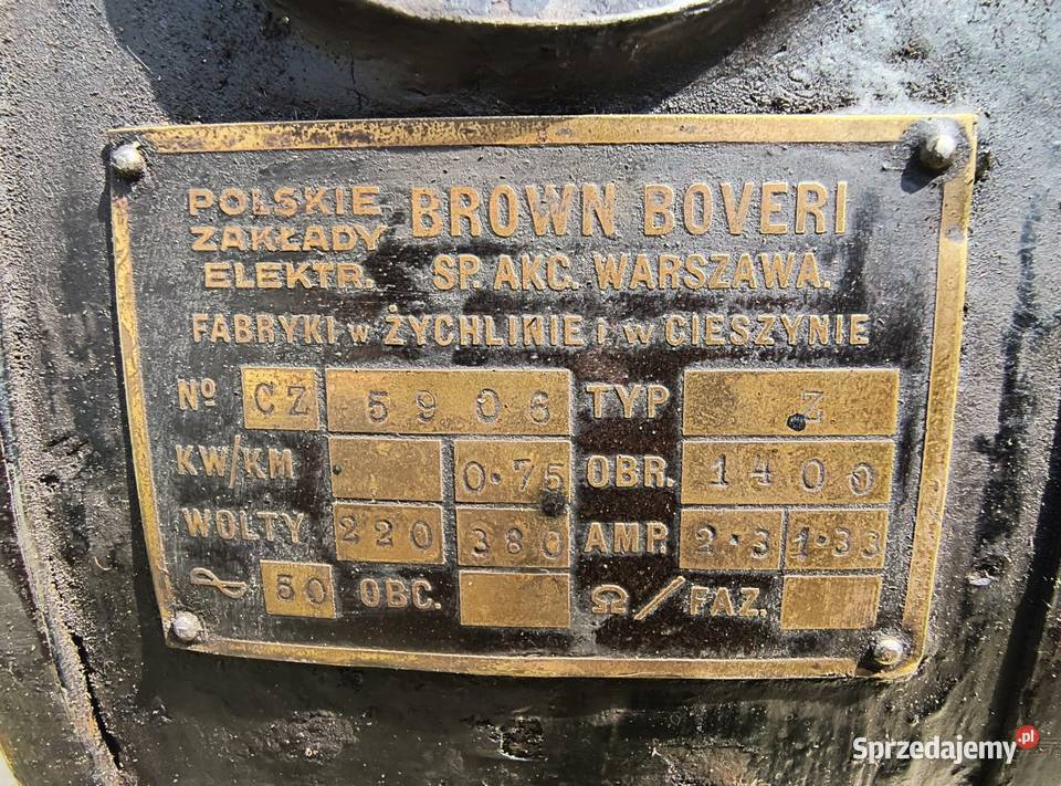 Silnik zabytkowy polski 3 fazowy Kuźnica Kiedrzyńska