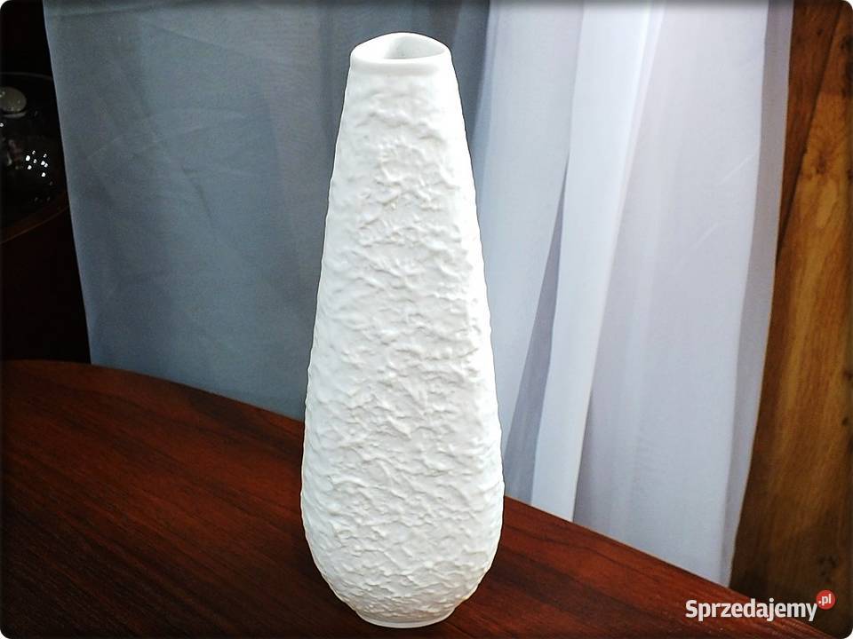 Biały Trójkątny Wazon Metzler Ortloff Turyngia lubuskie Żary