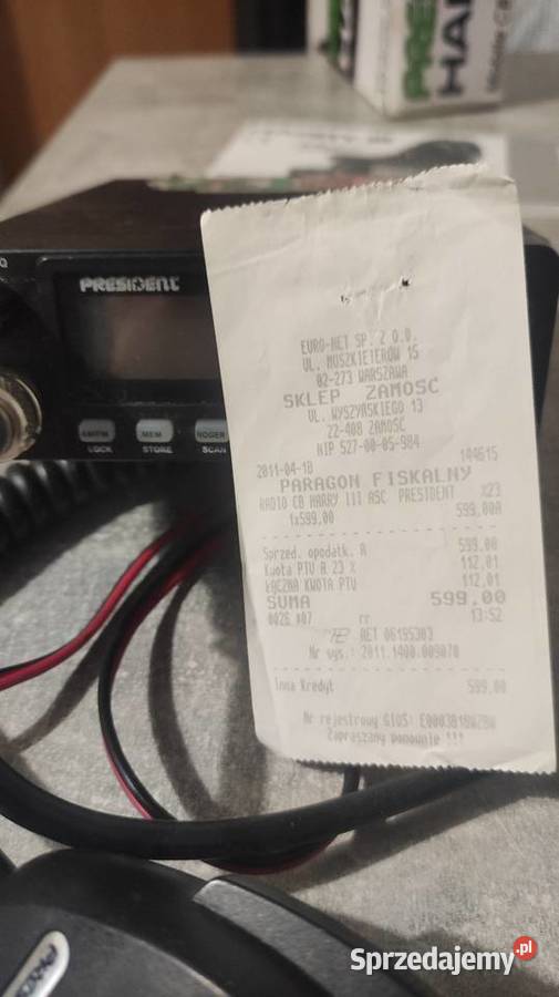 Radio CB President Harry 3 z anteną 120 Midland lubelskie Werbkowice