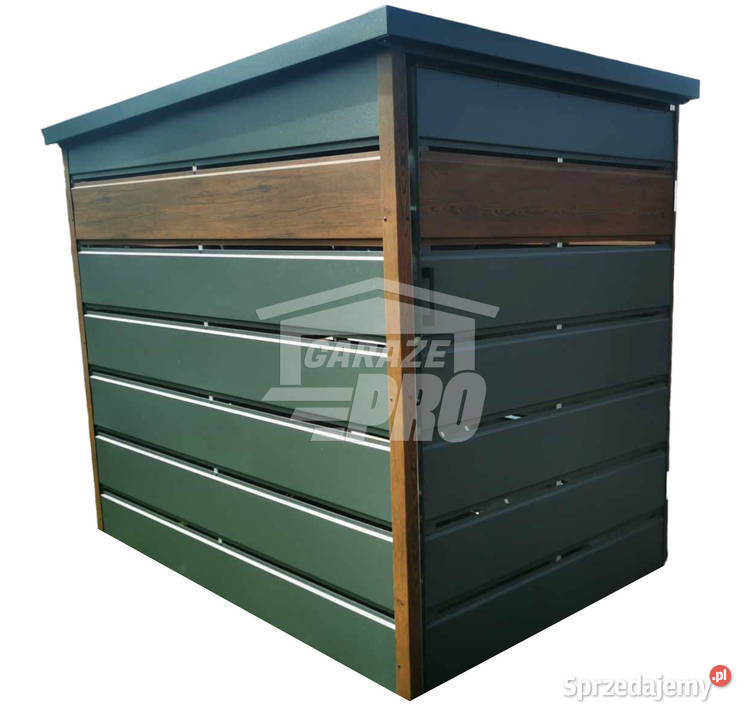 Wiata śmietnikowa spad tył 13x2m zielona drewno Szczecinek
