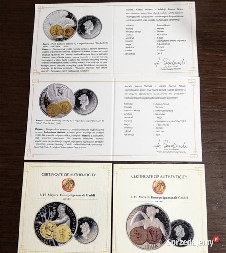 Aureus Novus srebrna moneta DIANA NEPTUN Opole