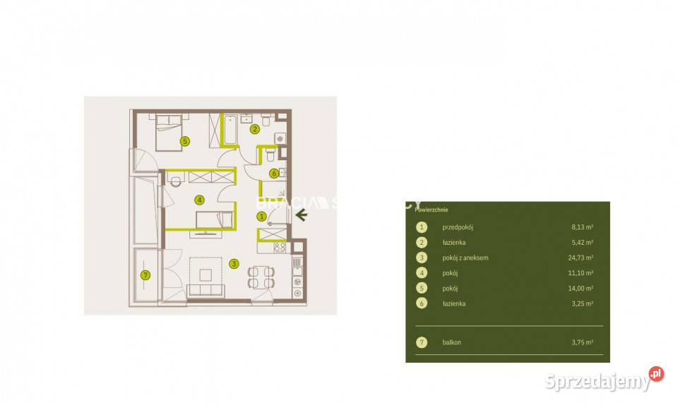 Mieszkanie Kraków Imbramowska 6662m2 3pokojowe