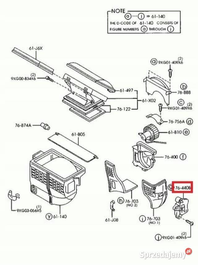 SILNICZEK NAGRZEWNICY MAZDA 121 9601 ORYGINAŁ osobowe sprzedam