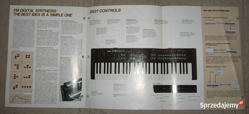 Yamaha DX27 broszura informacyjna Kępice