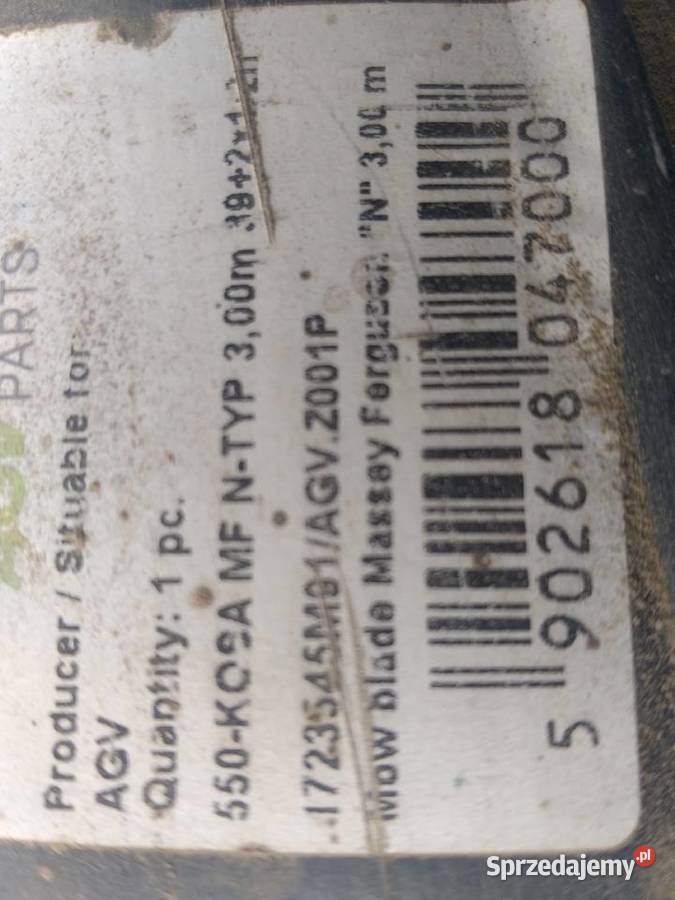 Kosa do kombajnu Massey ferguson 3 m Kraczkowa