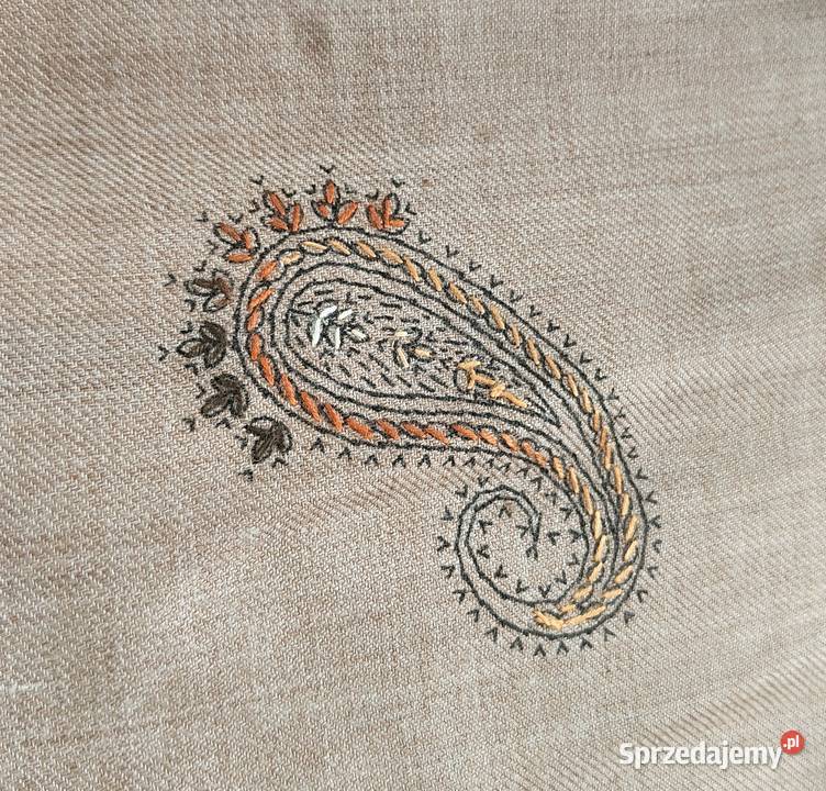 Duży szal orientalny indyjski haftowany haft Szczecin