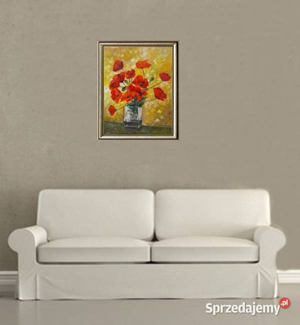 Obraz olejny Maki odcienie czerwieni Dekoracje i ozdoby Lublin