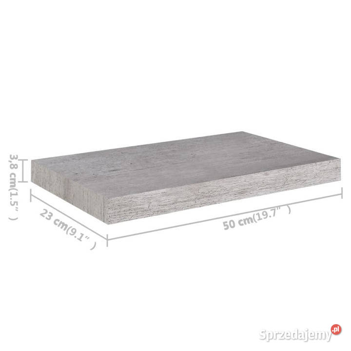 Półka ścienna szarość betonu 50x23x38 MDF mazowieckie Warszawa