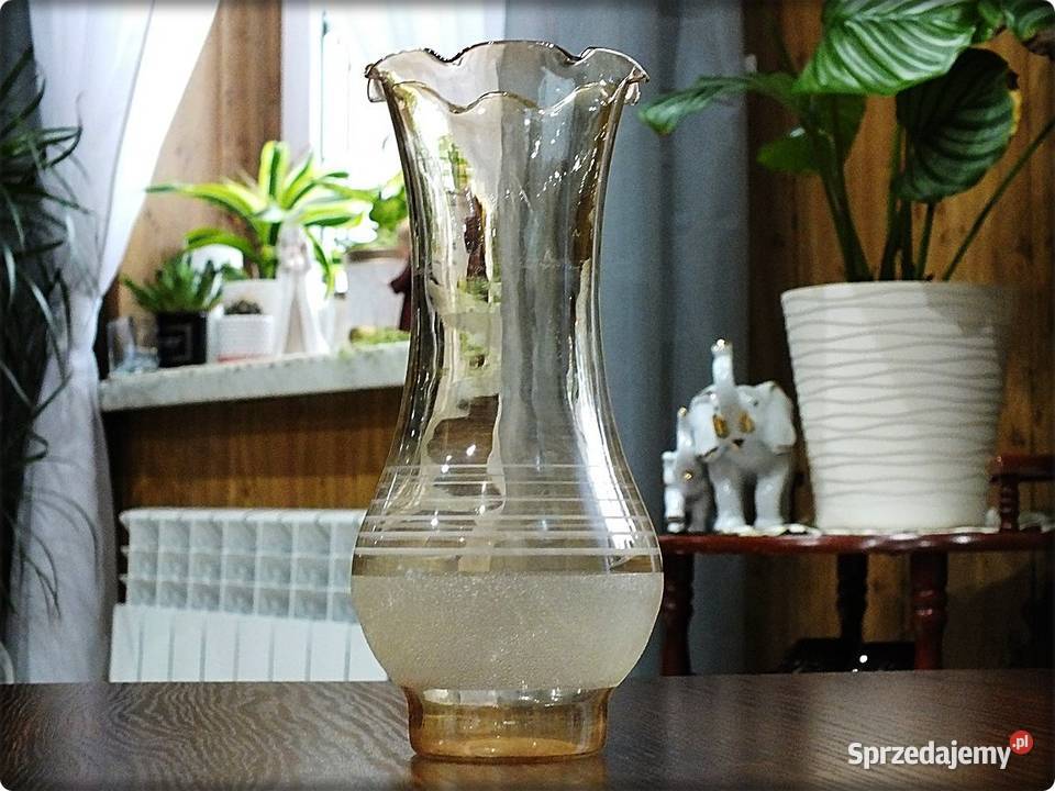 Wazon Rzadki Wazonik szklany 21 z lat 7080 Epoki Żary