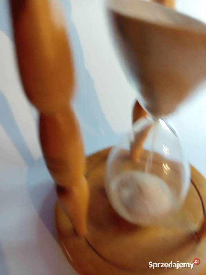 Klepsydra drewnianoszklana duża 16 na 5 Minut w mazowieckie Warszawa sprzedam