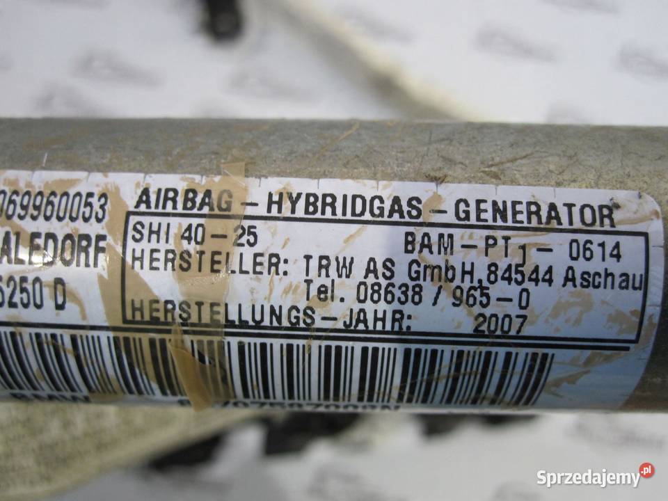 BMW E81 E87 LIFT 07r kurtyna prawa 85707587008N Poduszki powietrzne