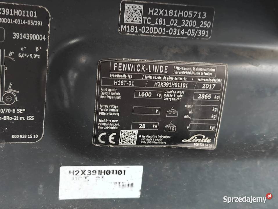 Wózek Linde H16T01 Evo Wolny skok 2017r Silnik gaz Wózki widłowe Sandomierz