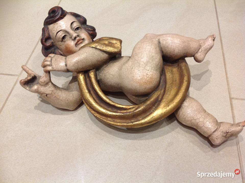 ANIOŁ Drewniana Figurka MERWALD Holzsvhnitzerei lubuskie Nowa Sól