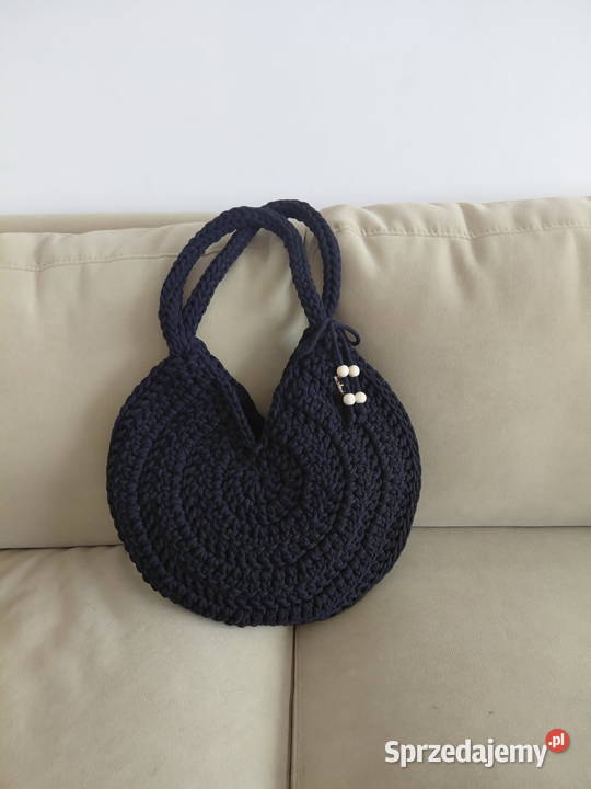 Torebka ze sznurka bawełnianego na szydełku Torby i torebki Gostyń