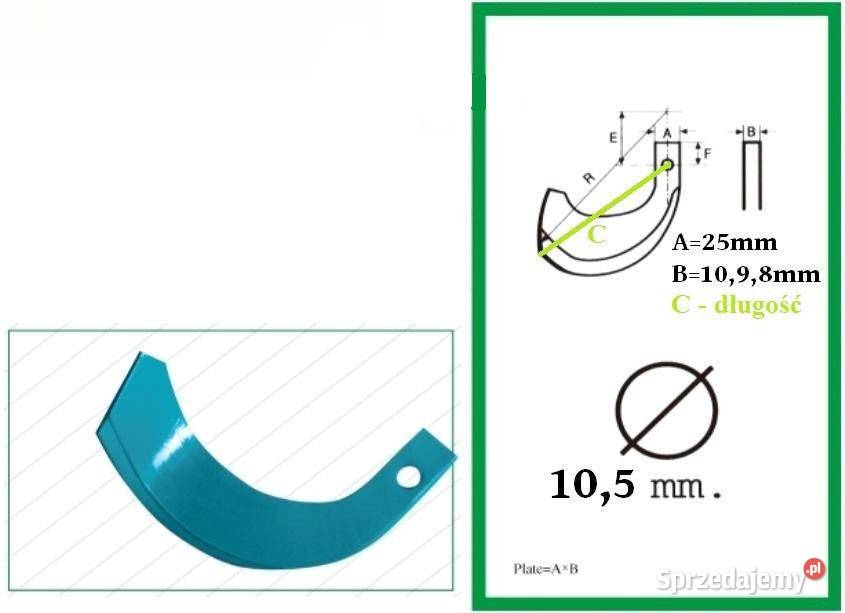 Nóż do glebogryzarki Iseki Kubota Yanmar Tajęcina