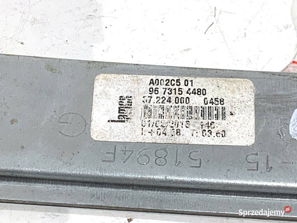 PODNOŚNIK SZYBY LEWY PRZÓD PEUGEOT 208 I