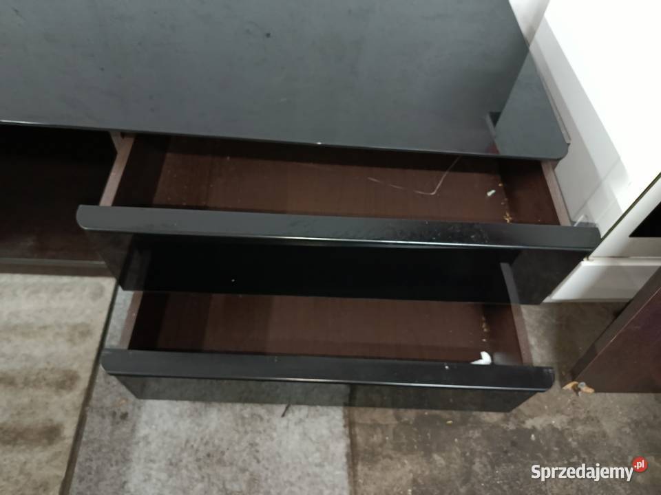 Zestaw ze szklanymi blatami RTV stolik Debrzno