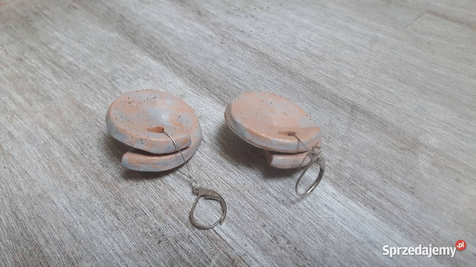 Kolczyki ceramiczne ręcznie wykonane Rękodzieło mazowieckie Otwock
