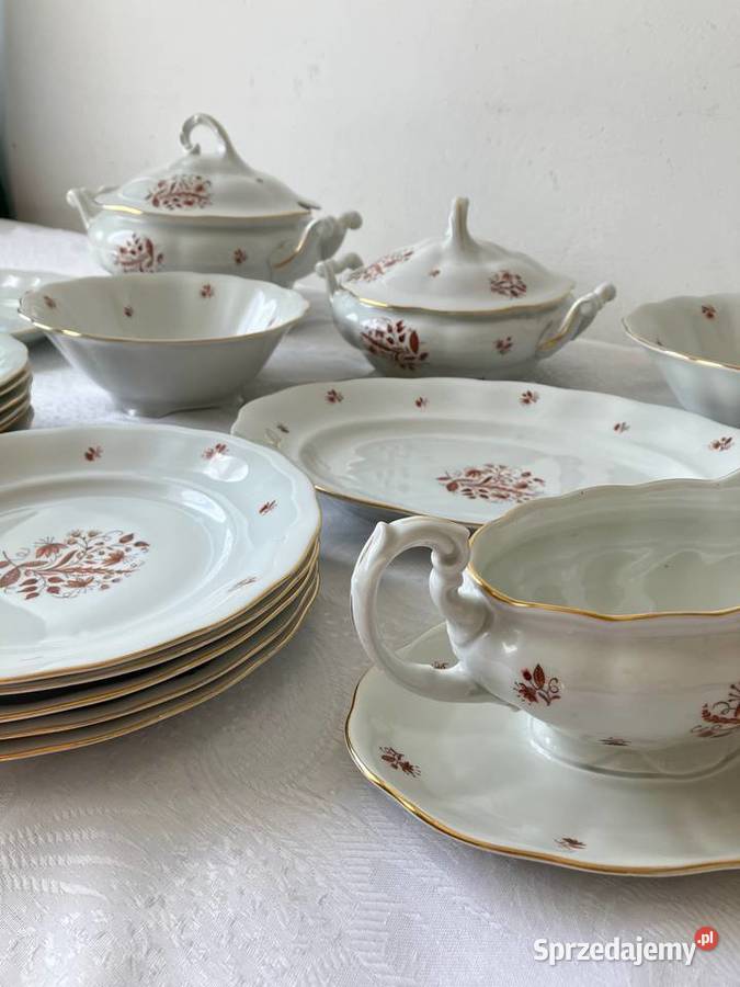 Piękny zestaw serwis obiadowy Karolina porcelana Nisko