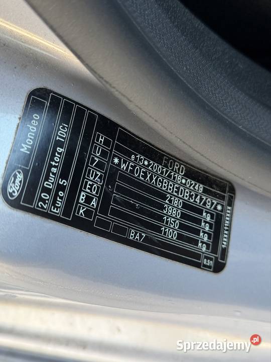 Ford Mondeo 20 TDci 2013r Salon Euro 5 FV 23 Osowiec