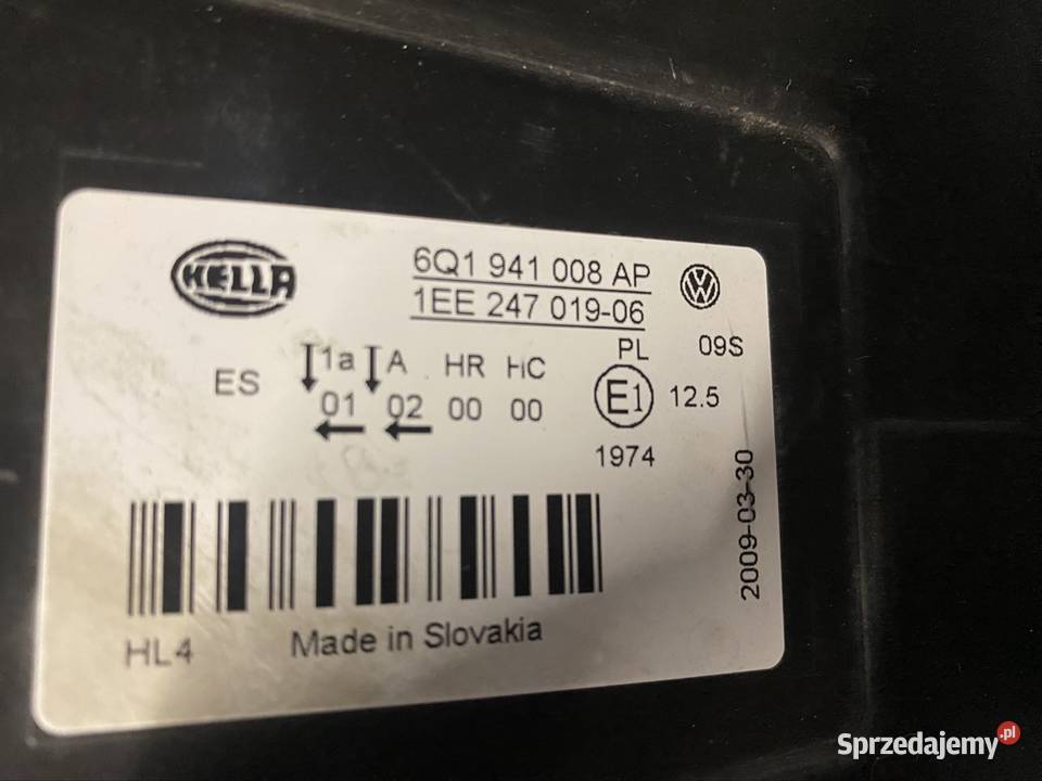 Lampa reflektor prawy przód VW Polo IV Lift Jasienica sprzedam