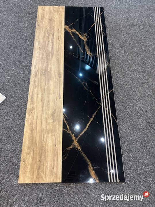 Gres schody stopnica czarny marmur 30x120 deska Zakopane