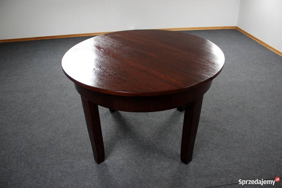 Dębowy stół okrągły rozsuwany renowacji 220 do Meble Zielonka