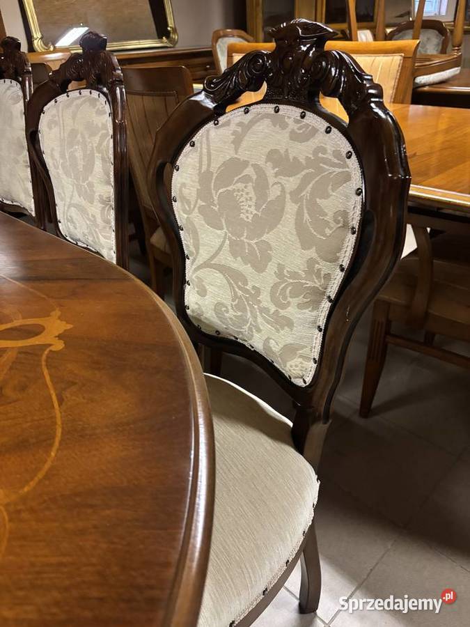 Piękny Stylowy Zestaw Włoski Rozkładany Stół 10 Gorzów Wielkopolski