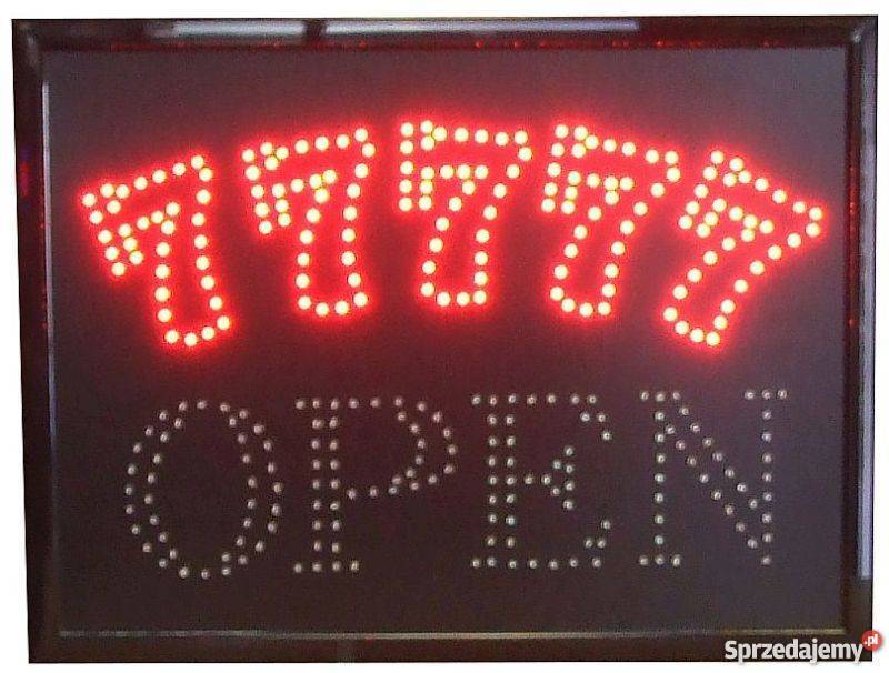 Duży Panel Neon Reklama Szyld 60x45 77777 OPEN Warszawa