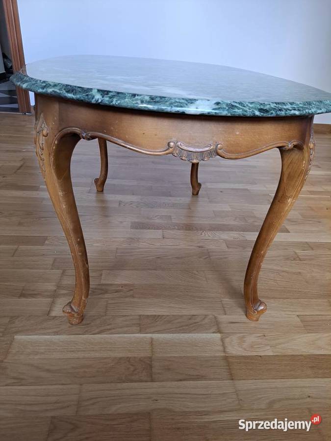 Stolik ława styl ludwikowski marmurowy blat