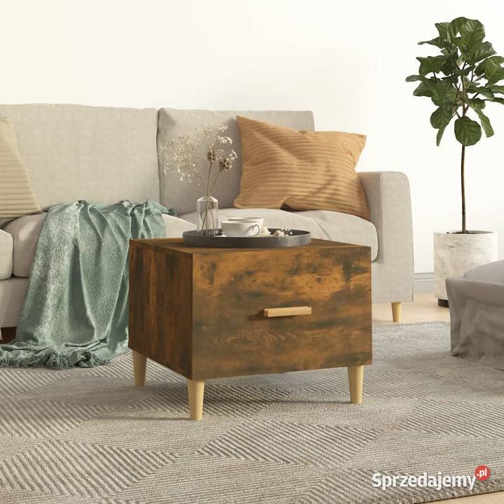 vidaXL Stolik kawowy przydymiony dąb 50x50x40 Stoliki kawowe i ławy Warszawa