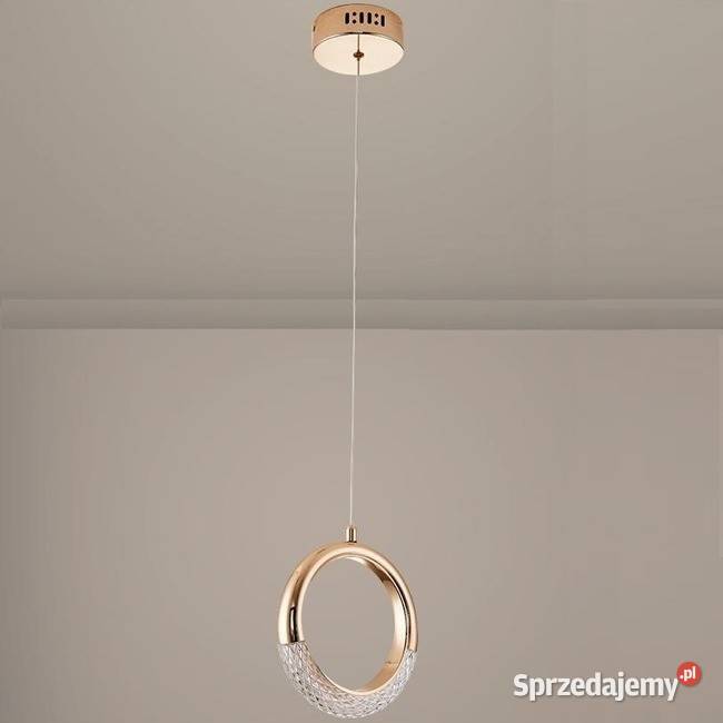 Żyrandol ROUND SINGLE Glamour Kryształowy Złoty Warszawa sprzedam
