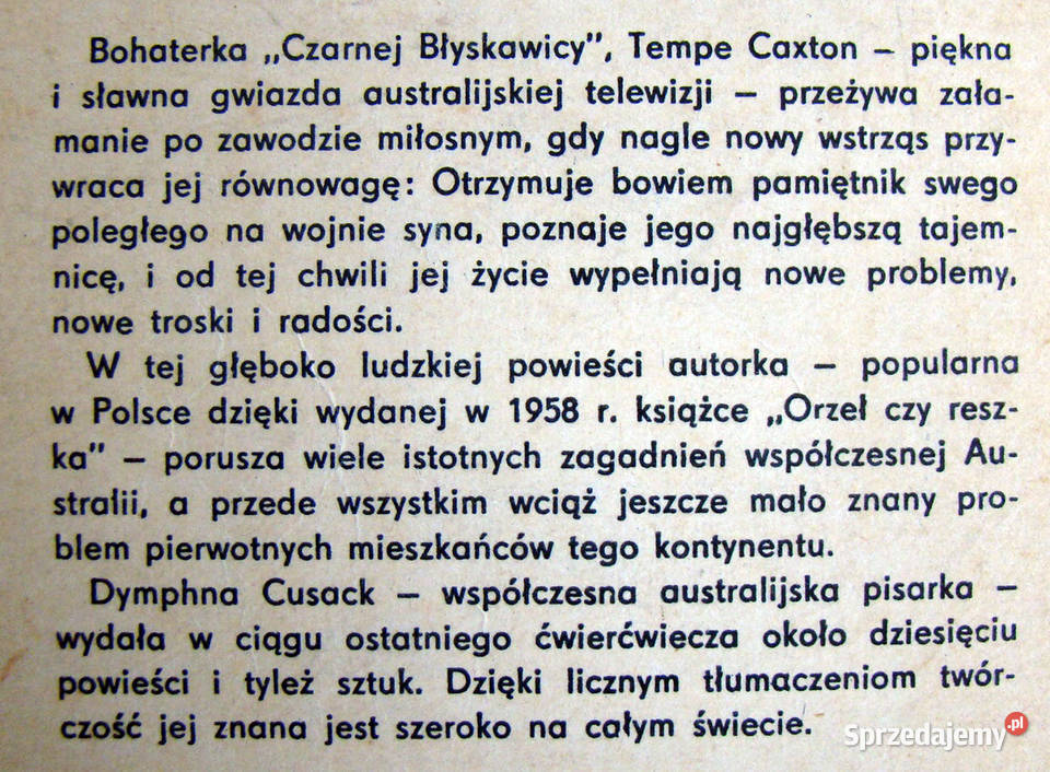 Czarna błyskawica Dymphna Cuysack Limanowa sprzedam