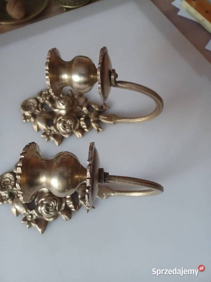 Piękny mosiężny świecznik naścienny wielkopolskie Poznań