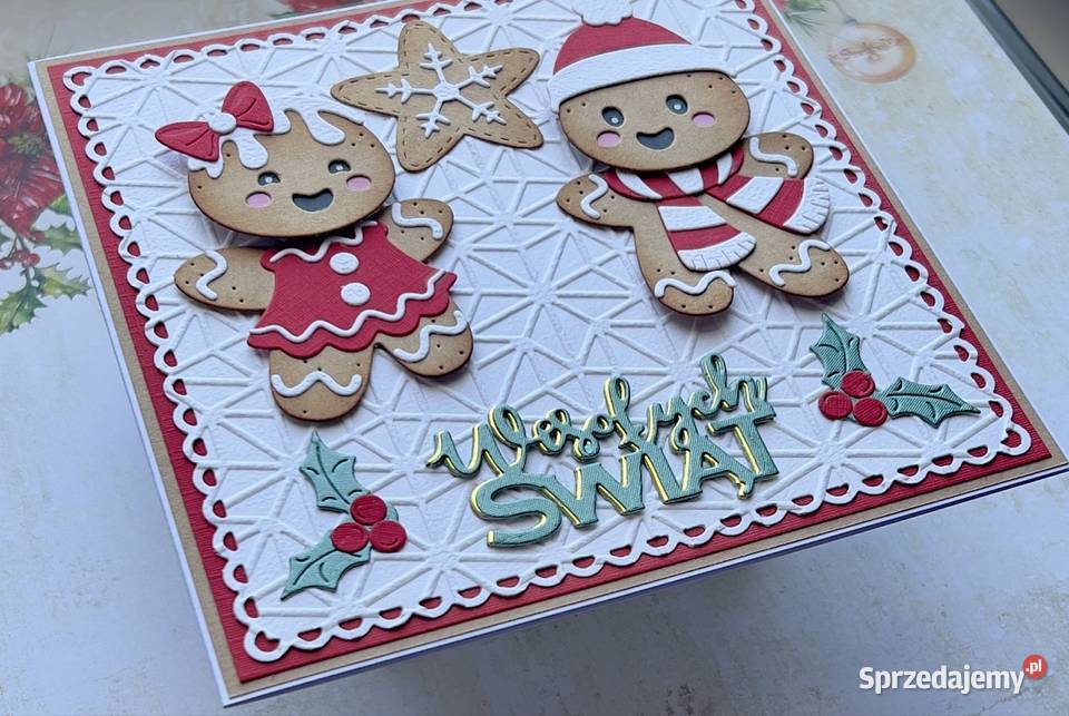 Kartka świąteczna Boże Narodzenie ręcznie wielokolorowy podkarpackie Mielec